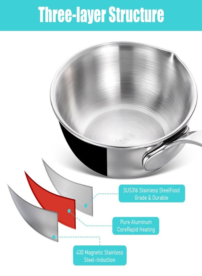 Qulkws 5.1-Inch Mini Egg Pan Stainless Steel Mini Sauce Pan Omelet Frying Pan with Spout for Home Kitchen Restaurant - Image 3